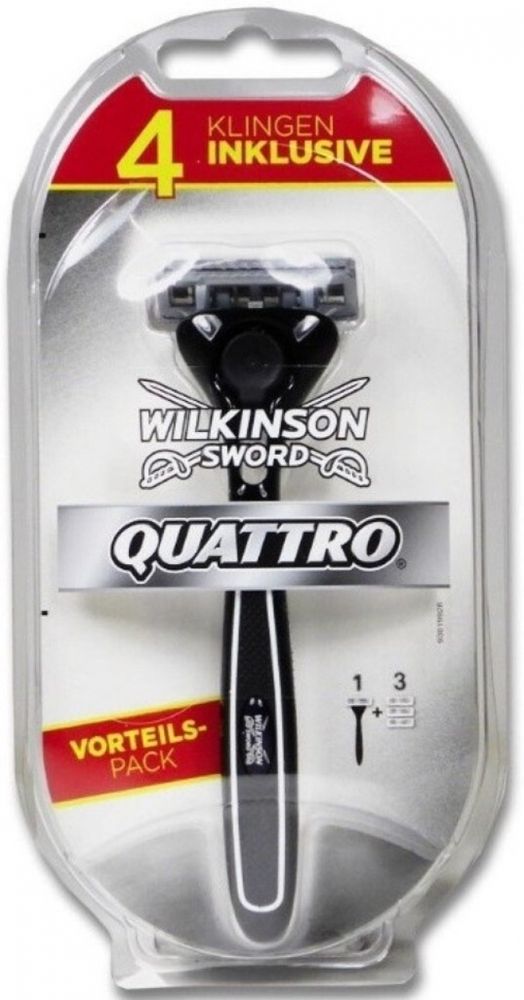Wilkinson Sword станок Quattro +4 кассеты Quattro Titanium