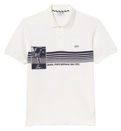 Теннисное поло Lacoste French Made Original L.12.12 Print Polo Shirt - white