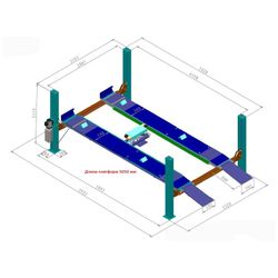 KraftWell (KRW4WA) Подъемник четырехстоечный г/п 4000 кг платформы для сход-развала