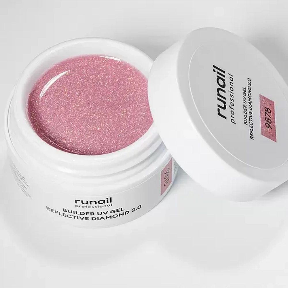 Runail Моделирующий УФ-гель светоотражающий №9878 BUILDER UV GEL REFLECTIVE DIAMOND 2.0, 15г