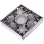 Набор свечей «Чудесный лес» 14х14х3 см, серебро