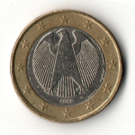 1 евро 2002 год Германия Федеральный орел VF