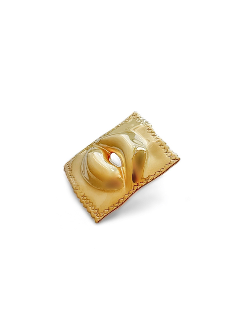 Моносерьга "Губы" в золочении