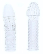 Комплект из 2 прозрачных насадок на пенис PENIS EXTENDER PACK (Цвет: прозрачный)
