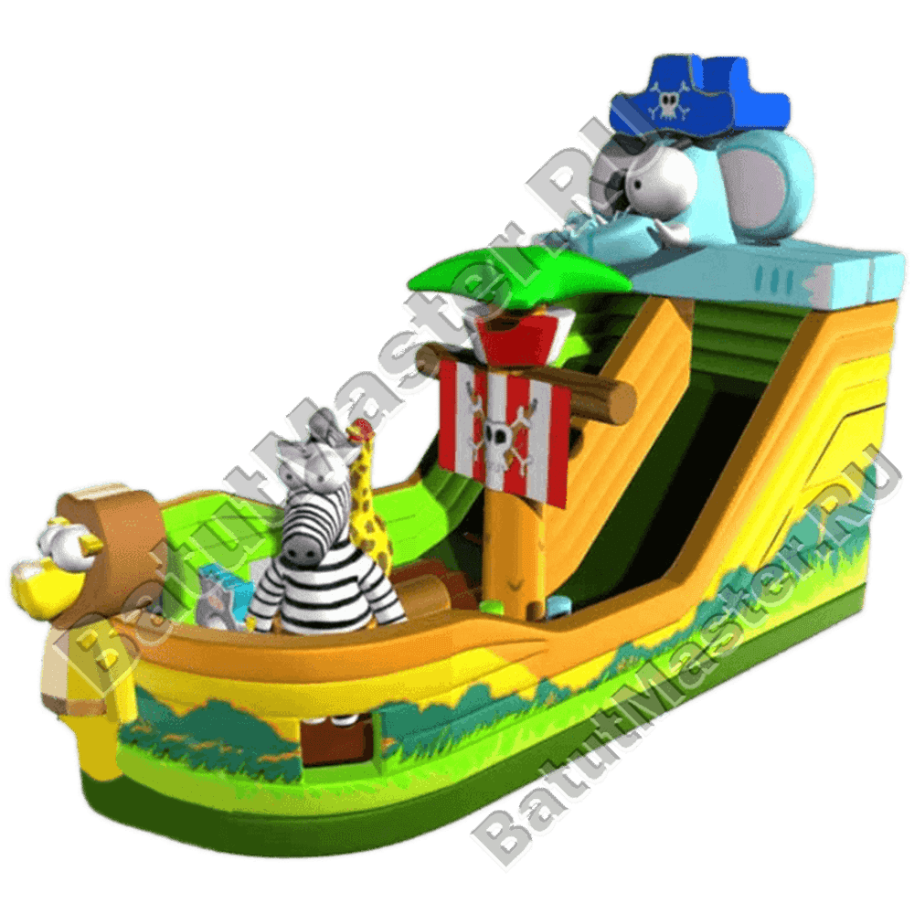 Коммерческий надувной батут "Побег из зоопарка"