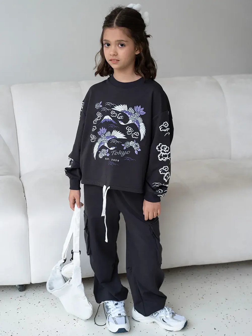 Свитшот для девочки с завязками