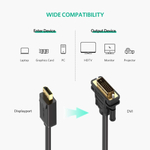 Кабель DisplayPort - DVI 24+1, 2m, UGREEN 10221