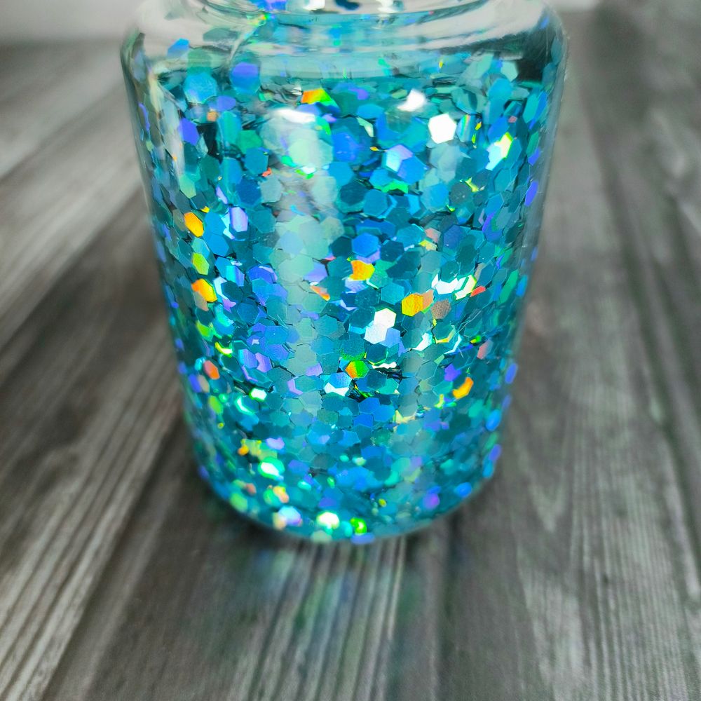 Блестки Глиттеры 2,5 мм. - Голубой голографик универсальные для творчества, рукоделия, для смолы, дизайна ногтей, декор...