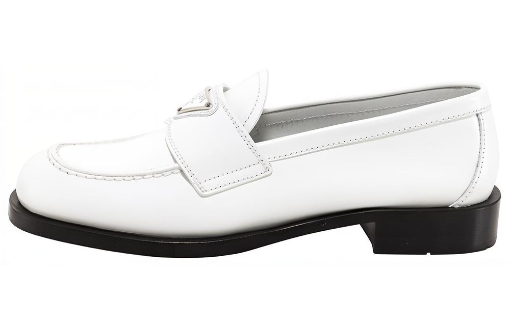 PRADA Patent Leather Loafers "White" Women"s
