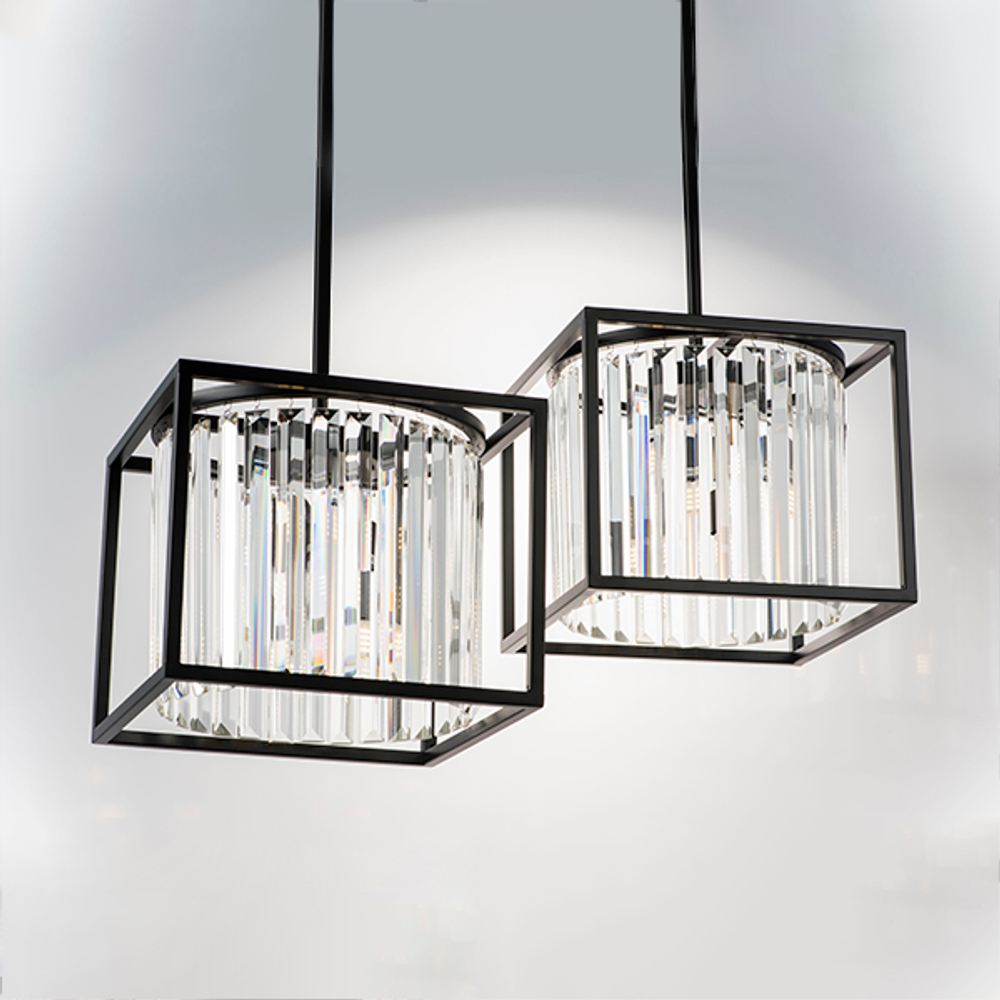 713037 Люстра REGOLO 3х40W G9 ЧЕРНЫЙ МАТОВЫЙ/ПРОЗРАЧНЫЙ