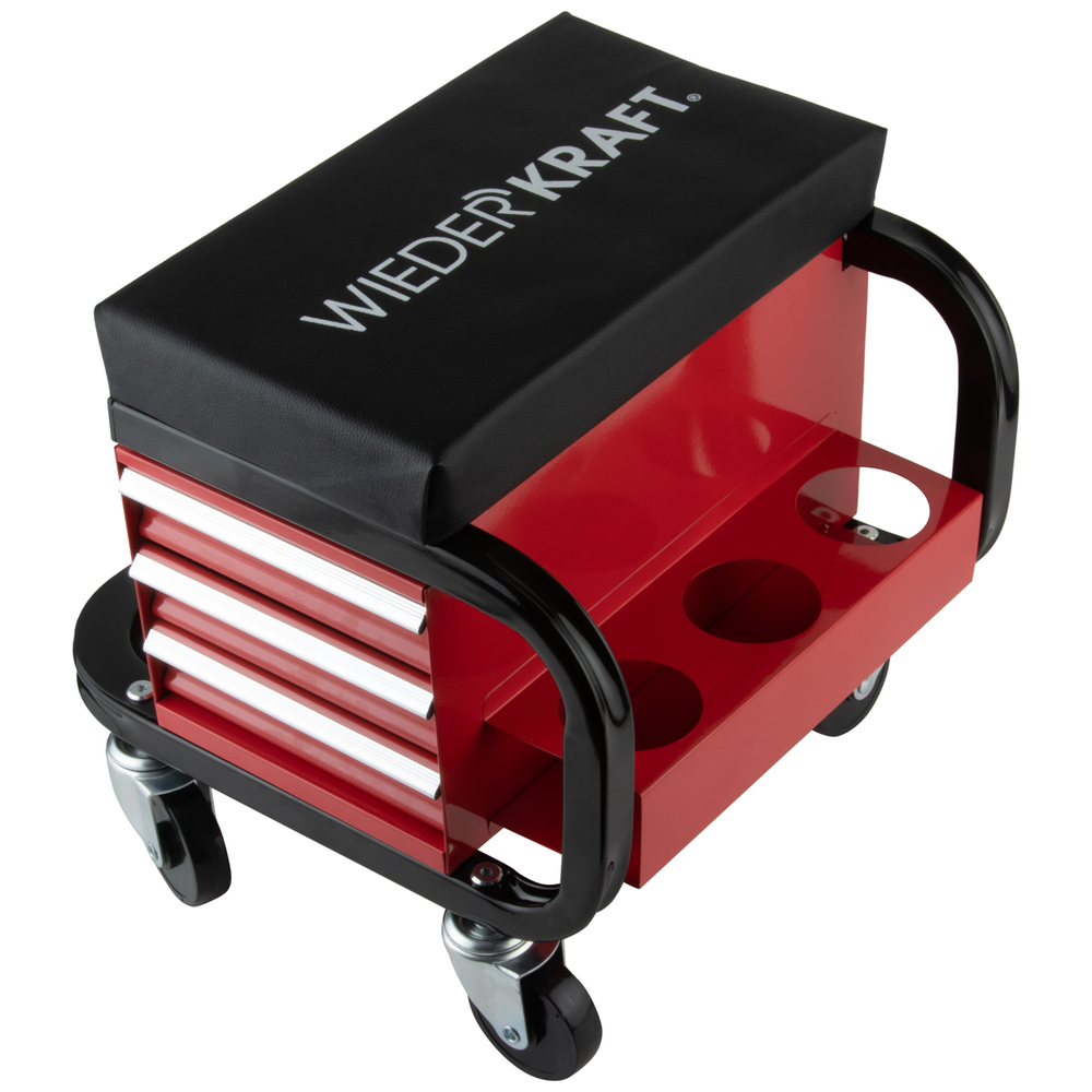 WDK-86032 Табурет механика с 3 инструментальными ящиками, г/п 110 кг