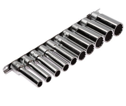 Набор головок торцевых 1/2" 12-ти гранных 10-24мм глубоких L=76мм 10 предметов JTC