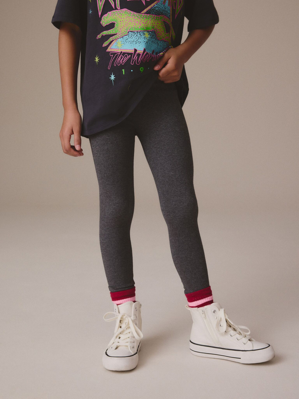 Легинсы с обычной посадкой для девочки Next 933-065, 3 шт., Темно-серый