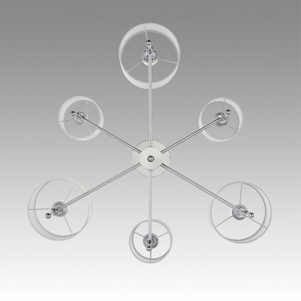 6589/6C CLASSI LN26 064 хром/белый, металл/текстиль Люстра потолочная E14 6*40W 220V LATTI