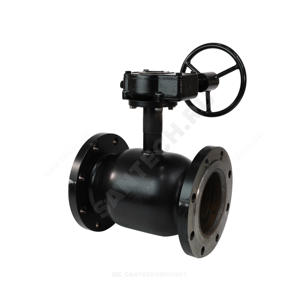 Кран шаровой сталь 09Г2С Ballomax КШТ 61.103 Ду 200 Ру16 фл L=410мм с редуктором BROEN КШТ 61.103.200.Р.16