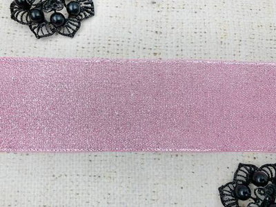 Лента парча, ш. 5 см, розовый