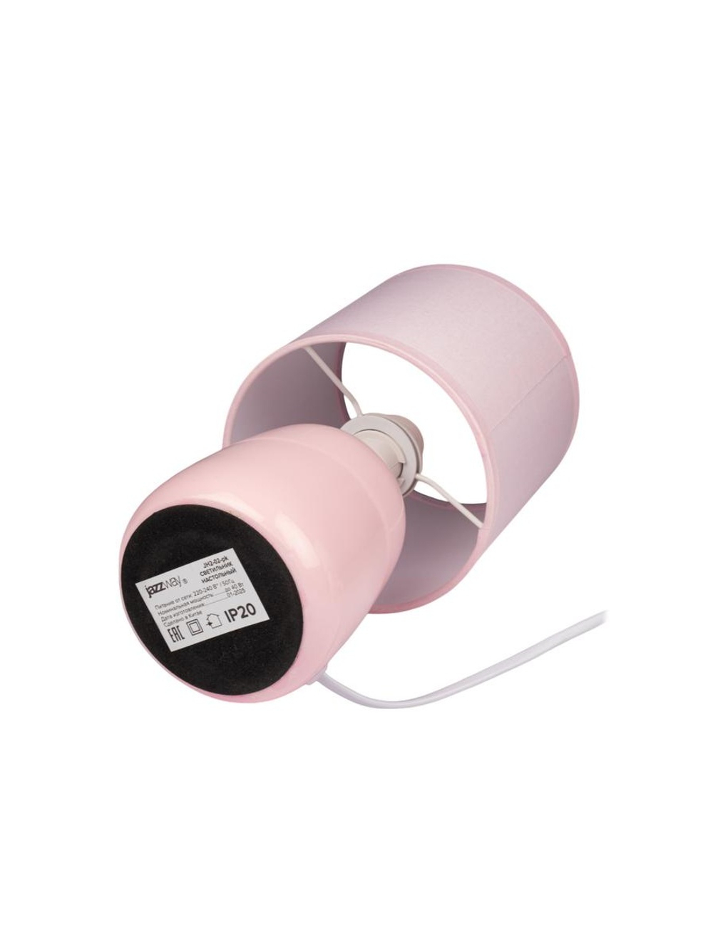 Светильник настольный JH2-02-pk E14 IP20 130х130х255мм керамика; ткань; PVC-пластик роз. JazzWay 5062337