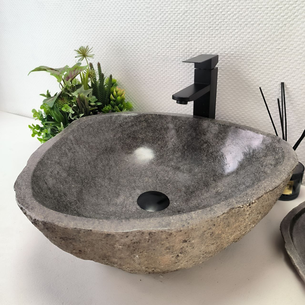 Каменная раковина из речного камня RS-63434 (49*45*16) 0123