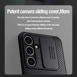 Противоударный чехол с защитной шторкой для камеры от Nillkin на Samsung Galaxy S24+ Плюс, серия CamShield Pro Case