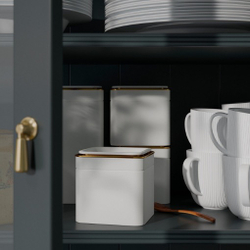 БЛОМНИНГ BLOMNING Банка для кофе/чая 10x10 см, кремовая