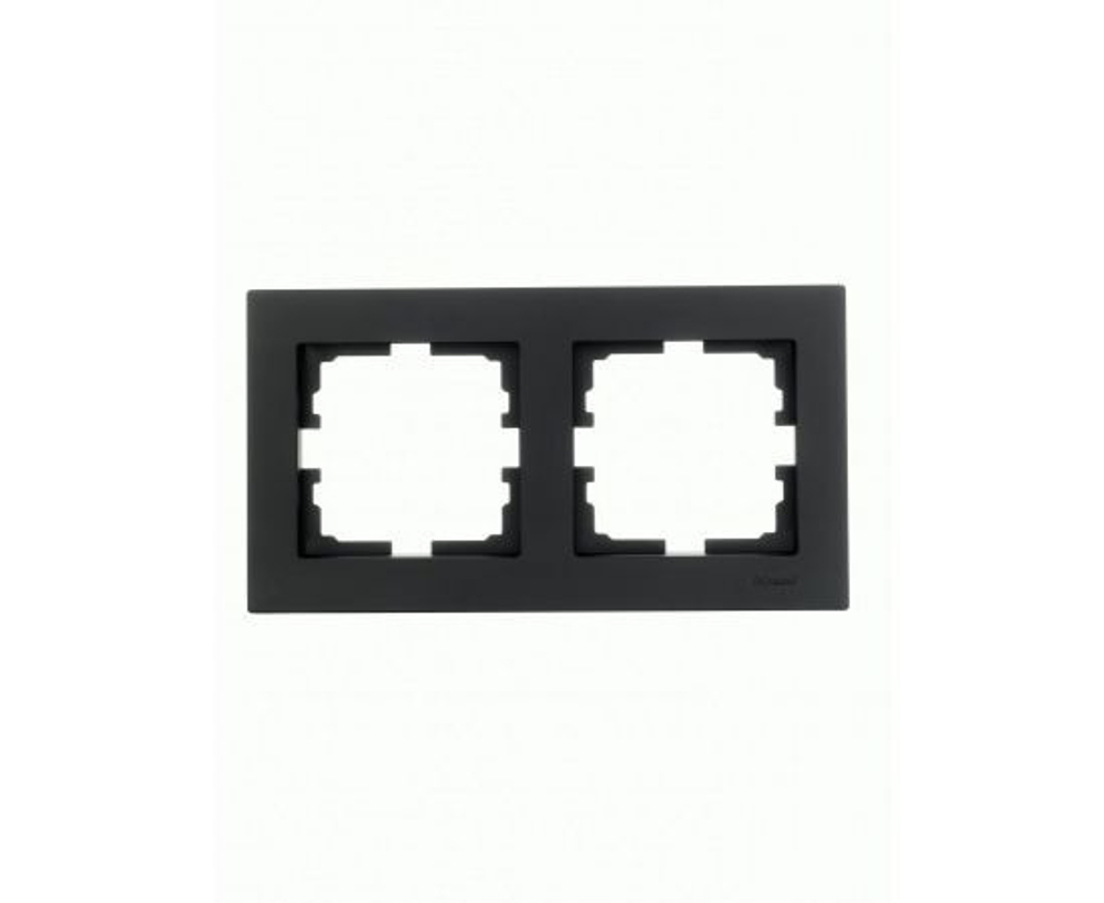 Рамка 2-местн. горизонт. VESNA черн. бархат LEZARD 742-4200-147