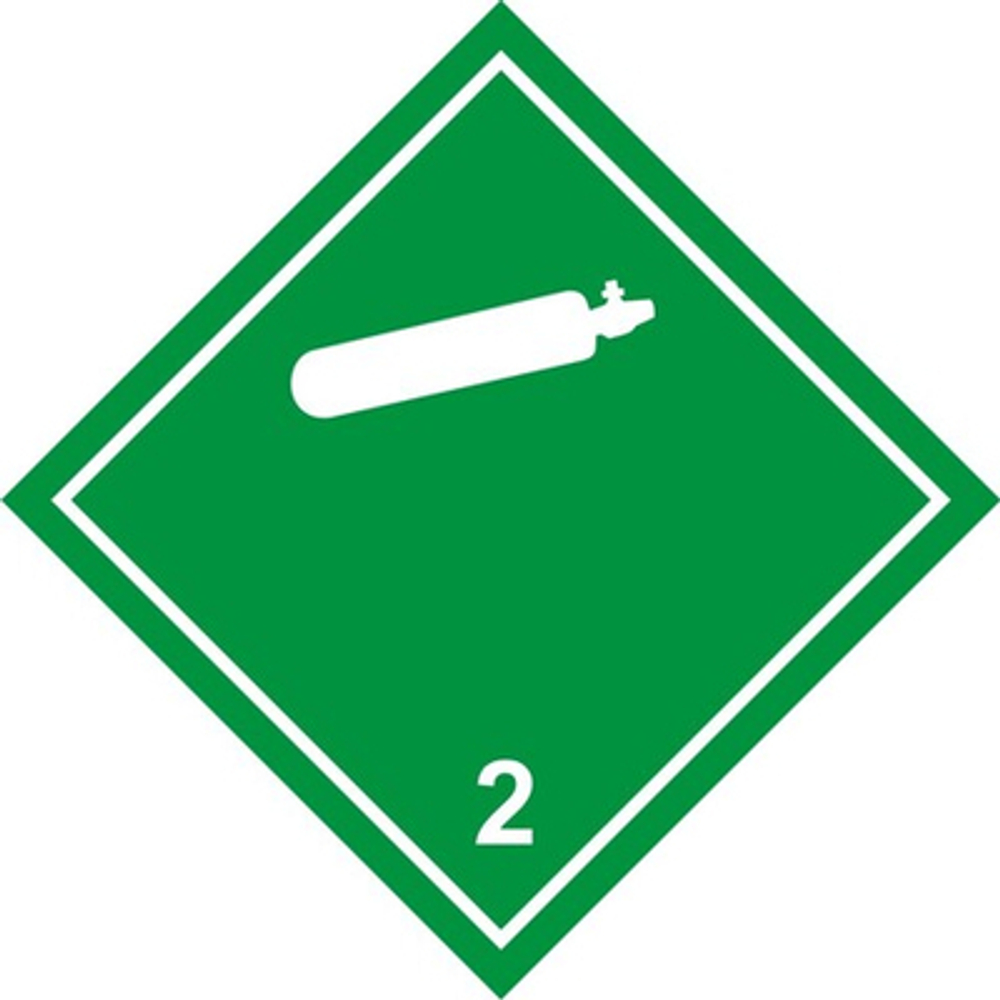 Знак-наклейка "Невоспламеняющиеся, нетоксичные газы" (белая)