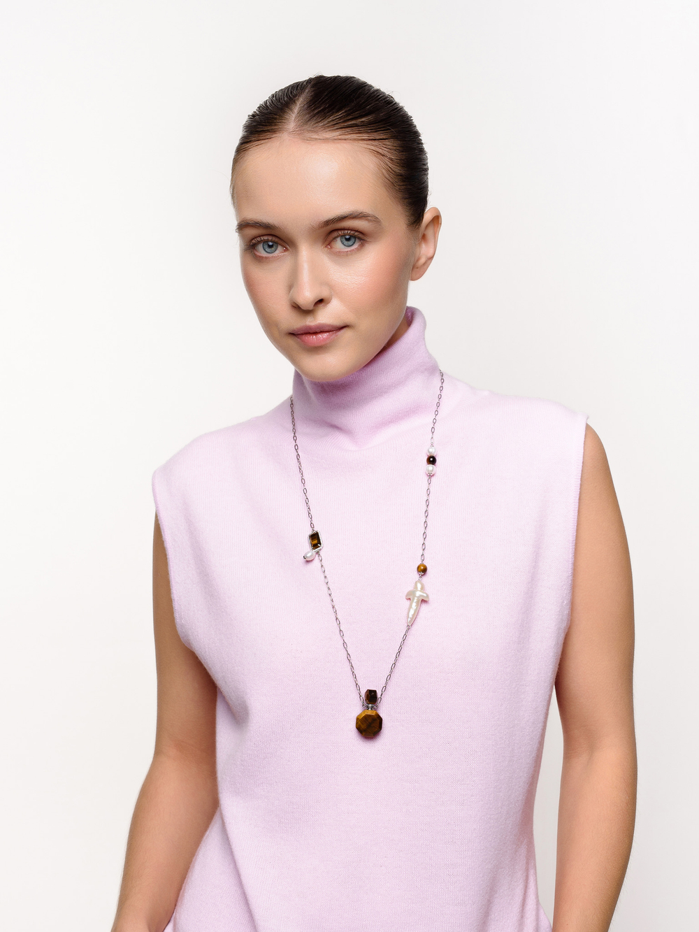 Колье "Tiger's eye pearl flacon"