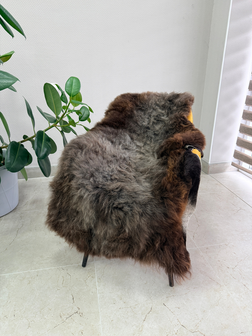 Шкура коврик меховой прикроватный овчина, 120х65 см.