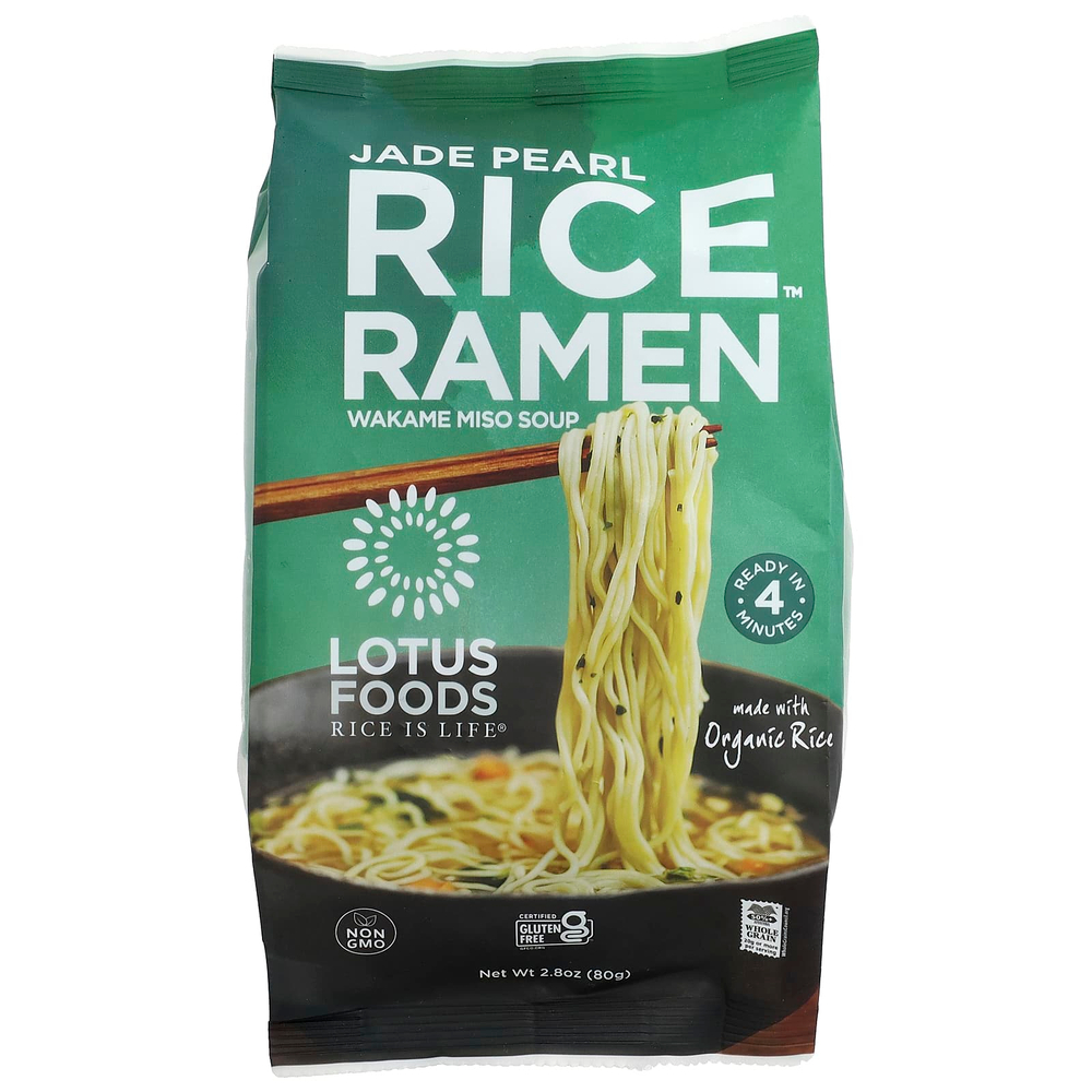 Lotus Foods, рамен Jade Pearl Rice™, суп мисо вакаме, 80 г (2,8 унции)
