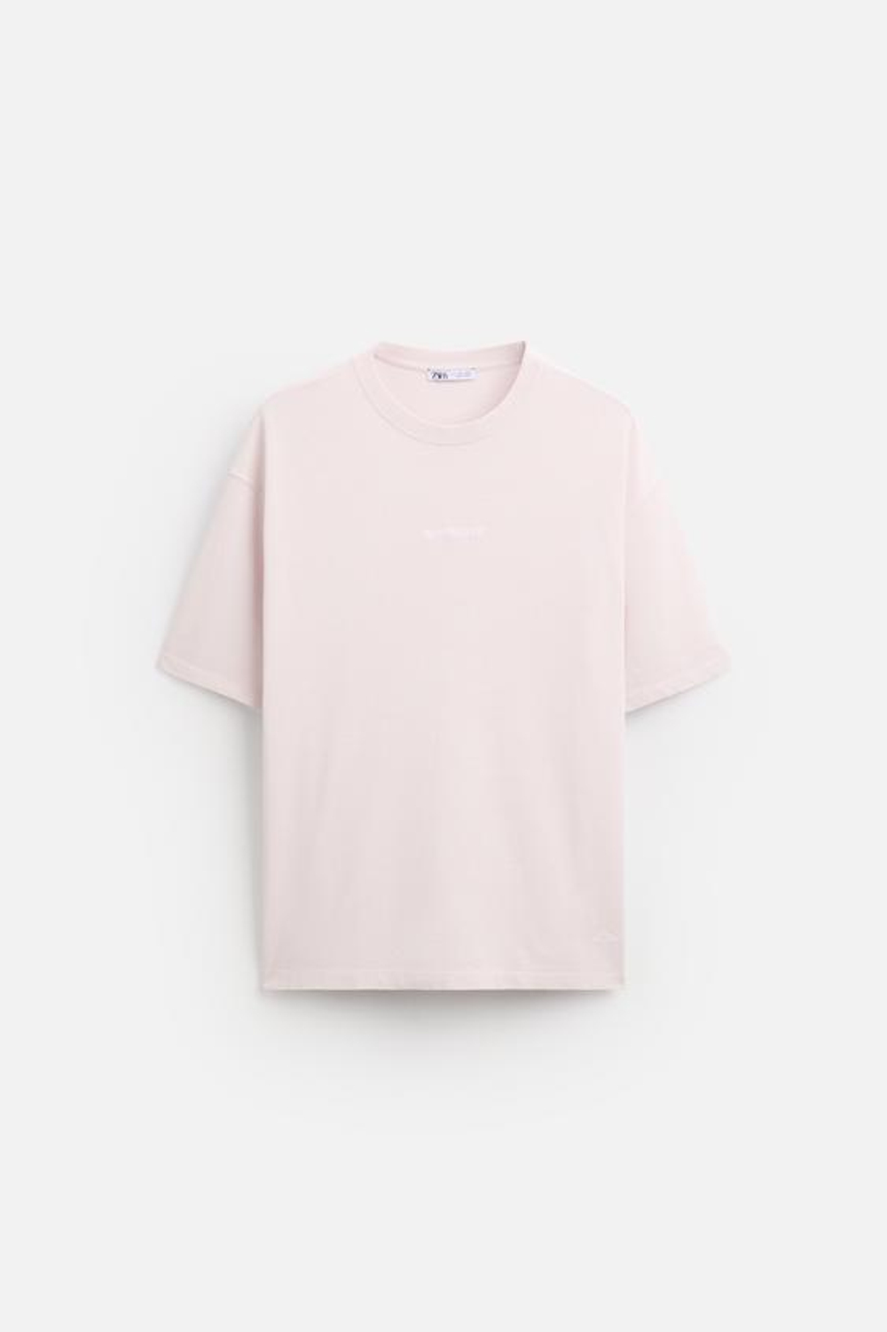 ZARA ФУТБОЛКА С ВЫШИТОЙ НАДПИСЬЮ, СИРЕНЕВЫЙ