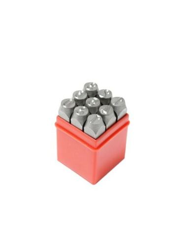 Набор штампов цифровых 6мм, 9пр., в пластиковом футляре Forsage F-00906D