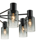 Светильник на штанге 8x40Вт, E14, металл/стекло, черный/хром