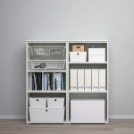 Шкаф с 2 раздвижными дверями - IKEA PLATSA/ПЛАТСА ИКЕА, 41,8х120х122,9 см, белый/темно серый