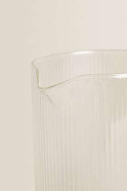 ZARA HOME КУВШИН ИЗ БОРОСИЛИКАТНОГО СТЕКЛА С ЛИНЕЙНЫМ ДИЗАЙНОМ, БЕЛЫЙ