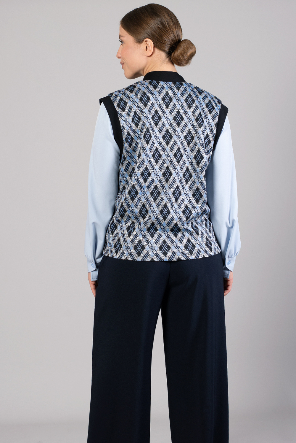 Жилет женский 4144зп, голуб.чёрн. #225Гчр064144зп