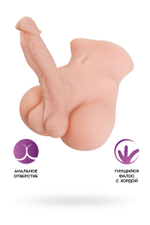 Мастурбатор с фаллосом Juicy Pussy by TOYFA Manuel, TPE, телесный, 25 см
