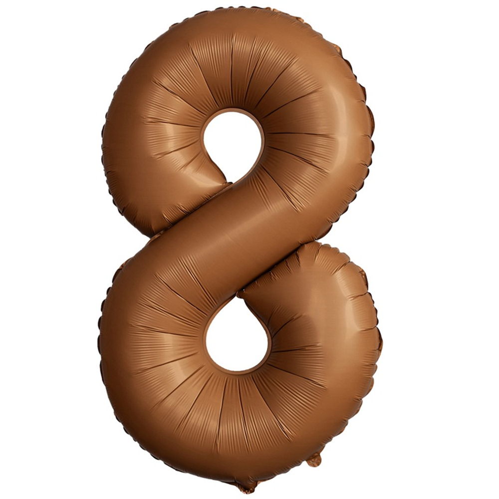 Шар фольгированный Цифра 8 101 см (Коричневый)