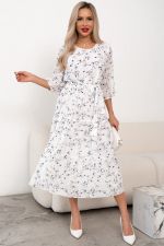 Платье Хелен (белый/синий принт)-52р-р Р11-2075/11 Nikol