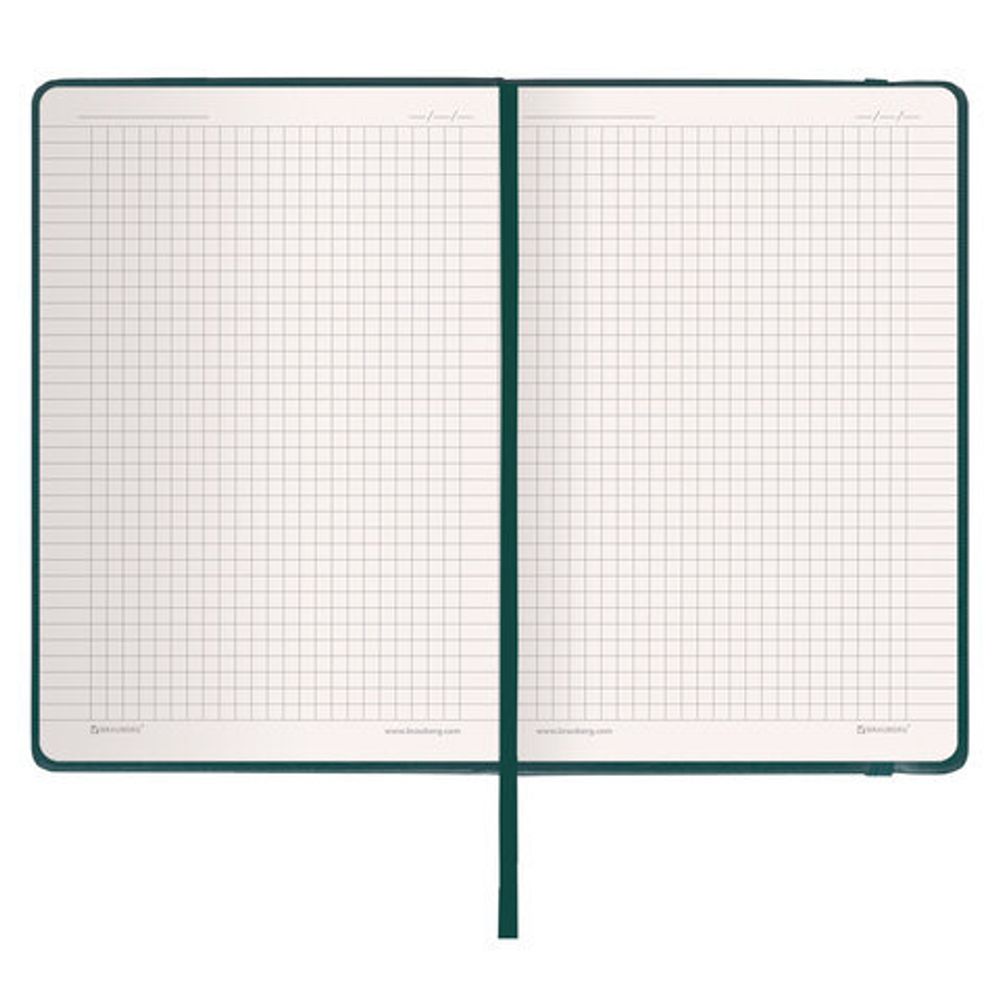 Блокнот в клетку с резинкой А5 (148x218 мм), 80 л., балакрон зеленый BRAUBERG "Metropolis", 111583