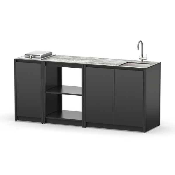 Уличная кухня Lounge C-103SP, 1.9 м, черный/серый каспий