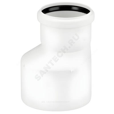 Переход PP-H эксцентрический бесшумный белый Дн 110х75 б/нап в/к Rehau 11214041002