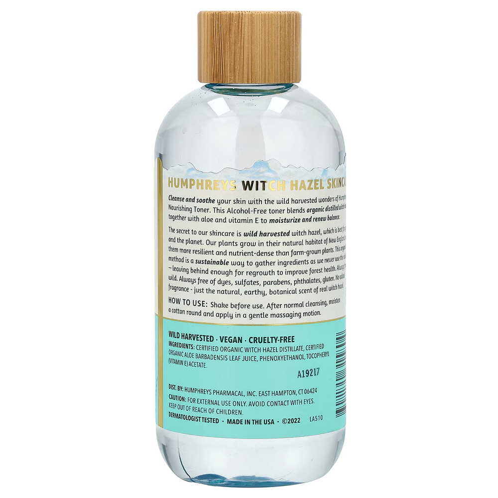 Humphreys, Witch Hazel, тоник без спирта с алоэ, питательный, 236 мл (8 жидк. унц.)