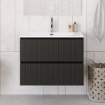 Тумба с раковиной подвесная BelBagno UNO-900-2C-SO-GSO Темно-Серый матовый, раковина белая BB-8099-90