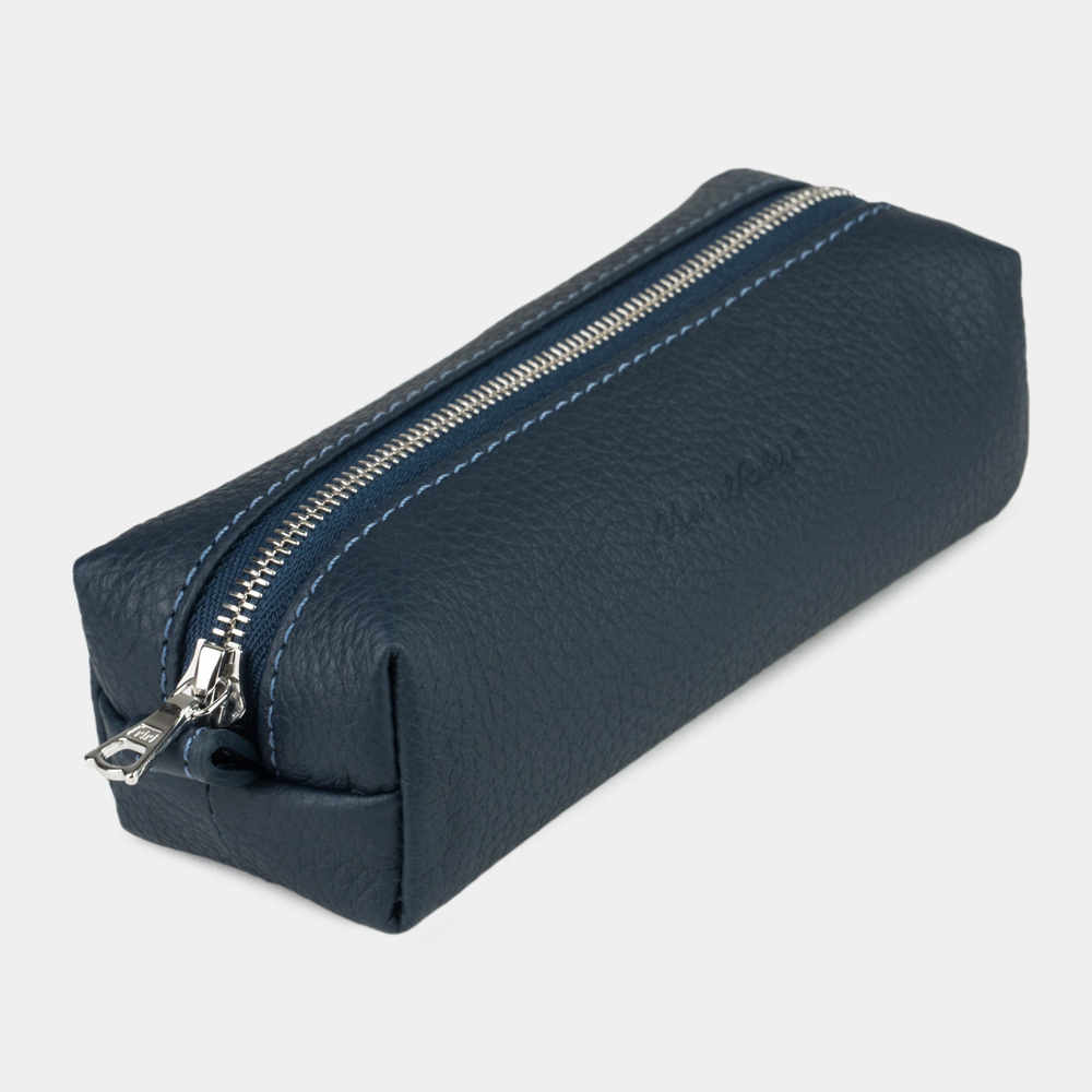 Ключница кожаная Coffre синего цвета