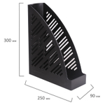 Лоток вертикальный для бумаг BRAUBERG "Standard+" 250х90х300 мм черный (5 штук в упаковке)