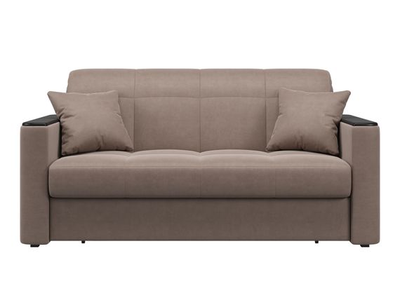 Диван Неаполь 1,6 - Velutto 22 коричневый/накладка венге