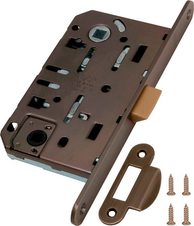 Замок AGB MEDIANA EVOLUTION WC В01102.50.12 комплект ант.бронза под фикс., (инд.уп + B01000.13), о/пл