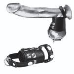 Кольцо на член и мошонку Cock Ring With 2 Ball Stretcher And Optional Weight Ring (Цвет: черный)