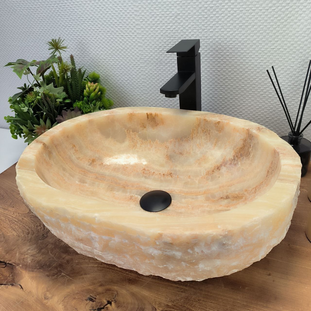 Раковина из оникса Erozy Yellow EO-62575 (51*38*15) 0095