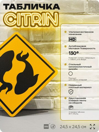 Табличка прикольная "Рыбы" на дверь и стену, информационная и предупреждающая, декоративный знак, 24,5х24,5 см, пластиковая, Айдентика Технолоджи